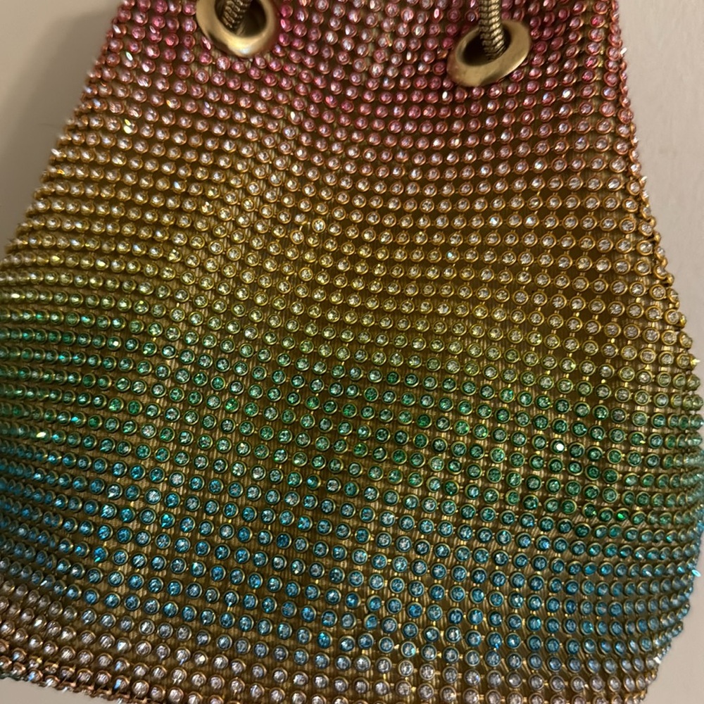Multicolor Drawstring Crystal Beaded Bag - image 8